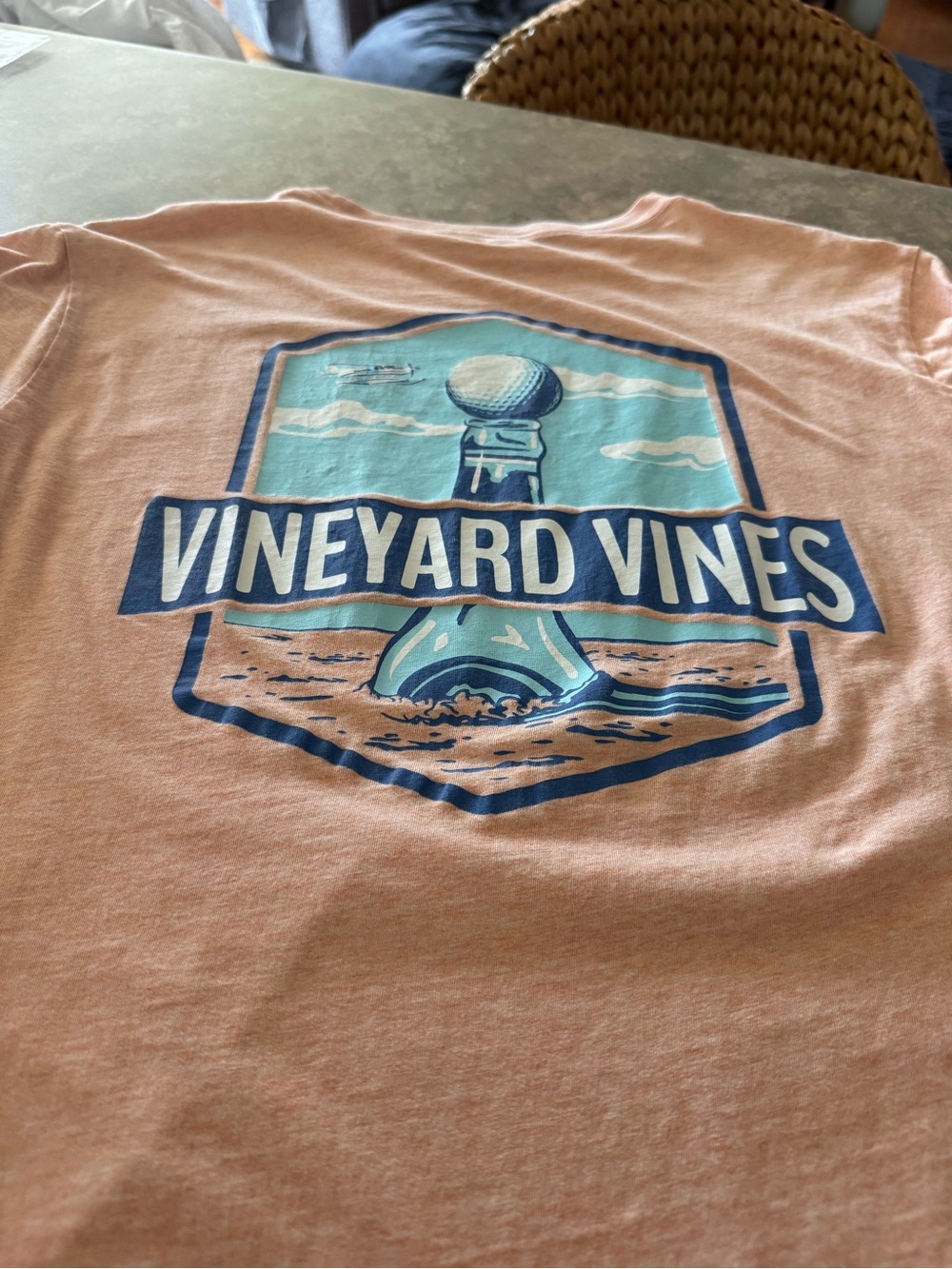 Men’s Vineyard Vines Light Pink Short Sleeve Golf Logo Tee